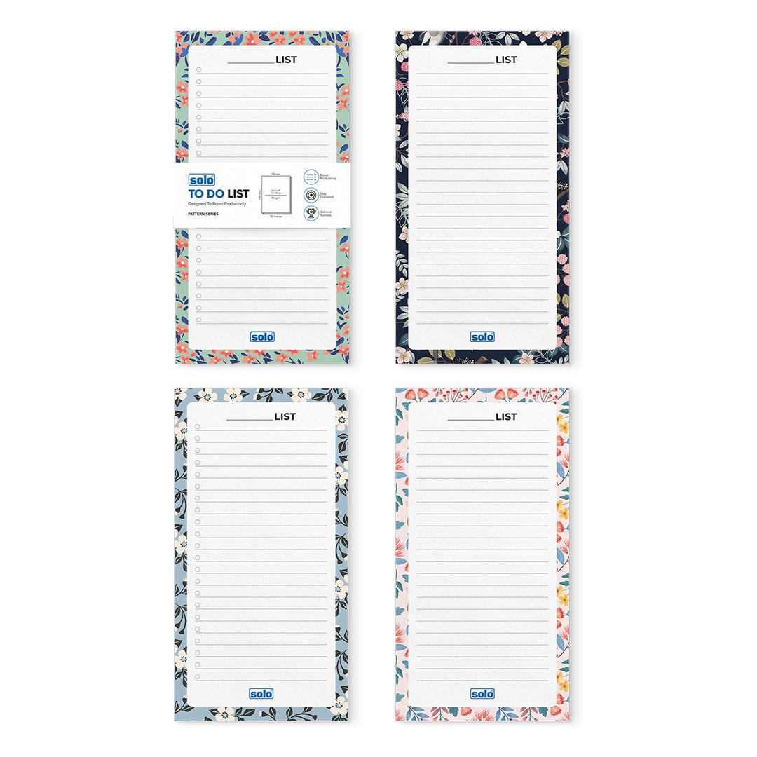 B6 Magnetic Notepads – For Grocery List, Shopping List, To - Do List, Reminders - Strong Magnetic Back - Memo Notepad with Floral Design | 50 Sheets Per Pad, 80 GSM, Pack of 4 - Filex Systems Pvt Ltd