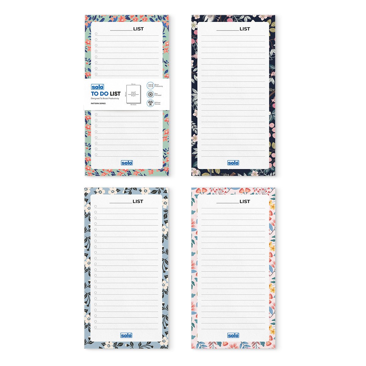 B6 Magnetic Notepads – For Grocery List, Shopping List, To - Do List, Reminders - Strong Magnetic Back - Memo Notepad with Floral Design | 50 Sheets Per Pad, 80 GSM, Pack of 4 - Filex Systems Pvt Ltd