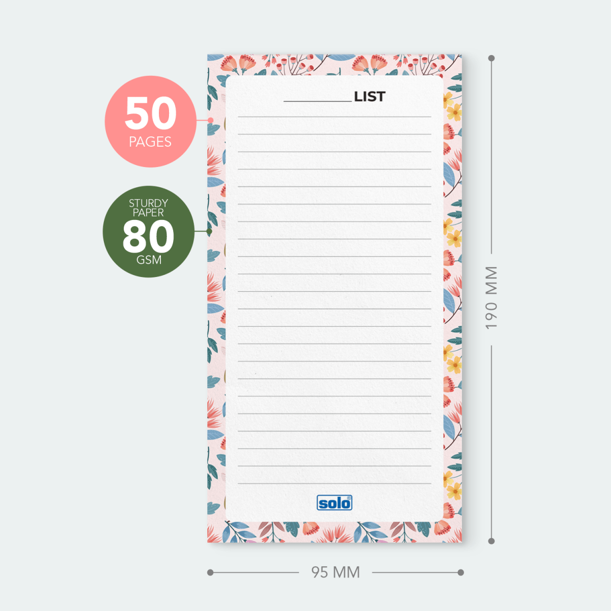 B6 Magnetic Notepads – For Grocery List, Shopping List, To - Do List, Reminders - Strong Magnetic Back - Memo Notepad with Floral Design | 50 Sheets Per Pad, 80 GSM, Pack of 4 - Filex Systems Pvt Ltd