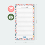 B6 Magnetic Notepads – For Grocery List, Shopping List, To - Do List, Reminders - Strong Magnetic Back - Memo Notepad with Floral Design | 50 Sheets Per Pad, 80 GSM, Pack of 4 - Filex Systems Pvt Ltd