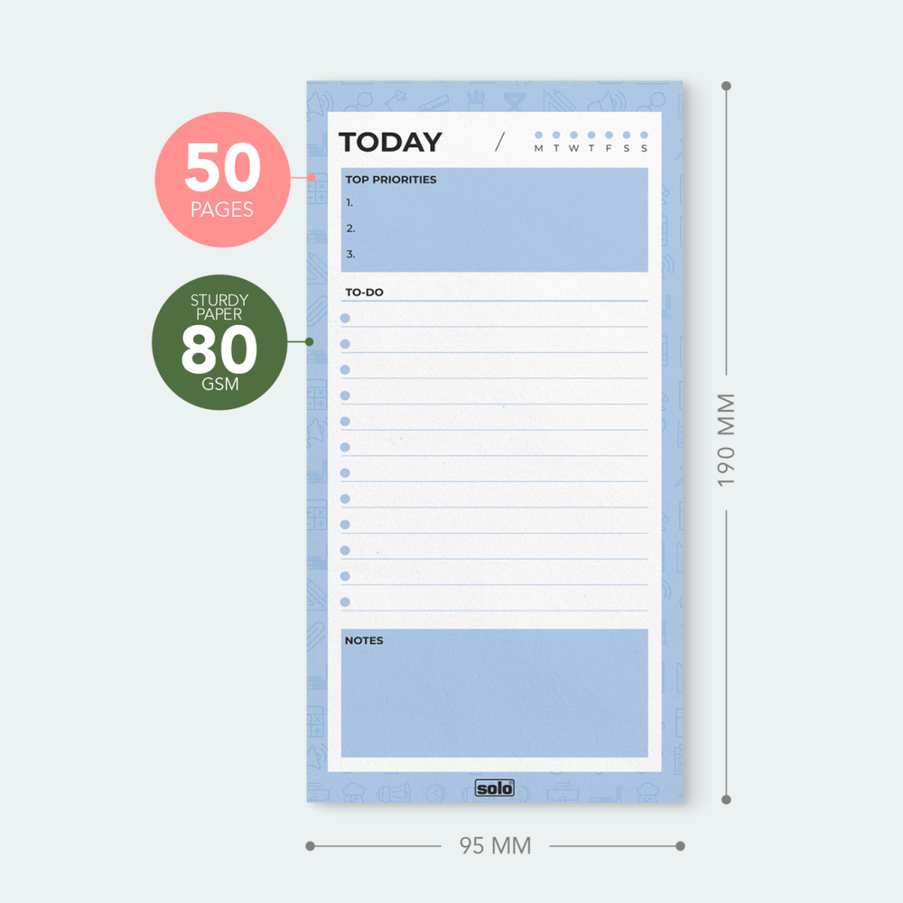 B6 Tear Off Daily Planner | To Do List | For Office, Home & School | 50 Sheets Per Pad, 80 GSM| Pack of 2 - Filex Systems Pvt Ltd