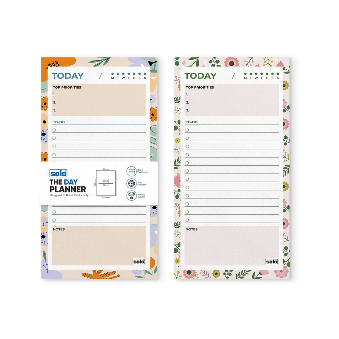 B6 Tear Off Daily Planner | To Do List | For Office, Home & School | 50 Sheets Per Pad, 80 GSM| Pack of 2 - Filex Systems Pvt Ltd