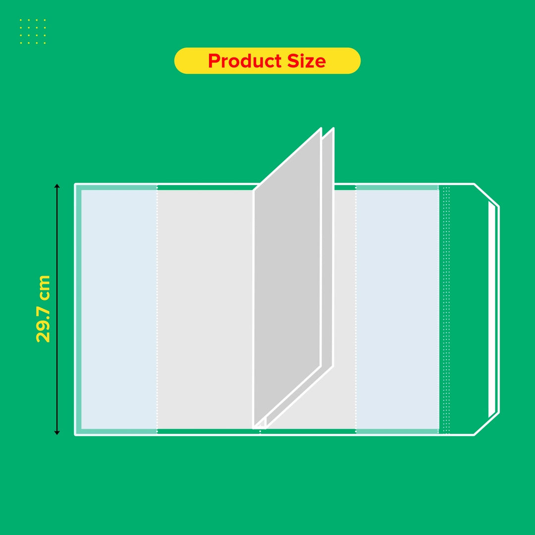 Book Cover Jackets with Adjustable Flap & Sealing Tape – Transparent Soft - Touch Protection | First Time in India! - Pack of 20 - Filex Systems Pvt Ltd