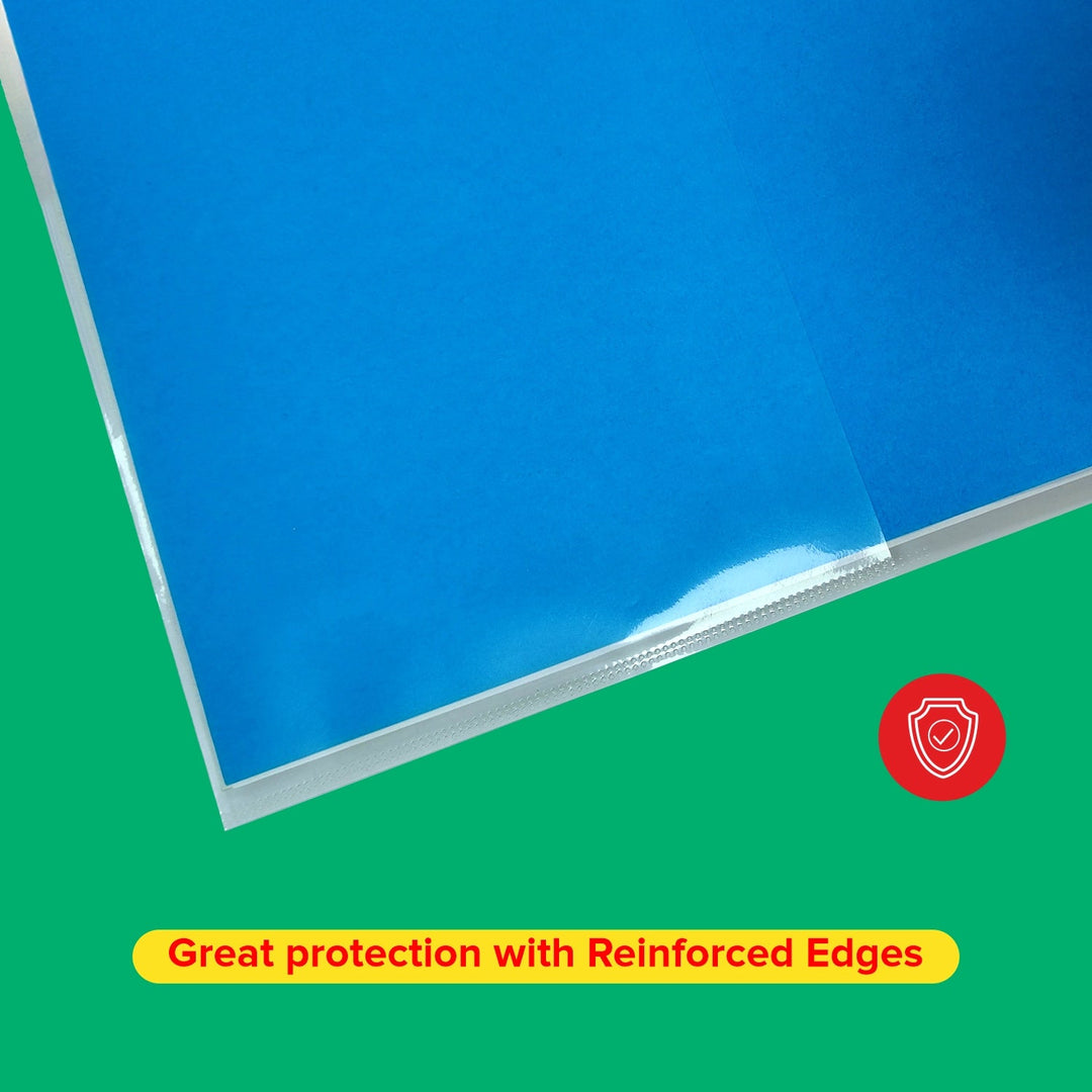 Book Cover Jackets with Adjustable Flap & Sealing Tape – Transparent Soft - Touch Protection | First Time in India! - Pack of 20 - Filex Systems Pvt Ltd