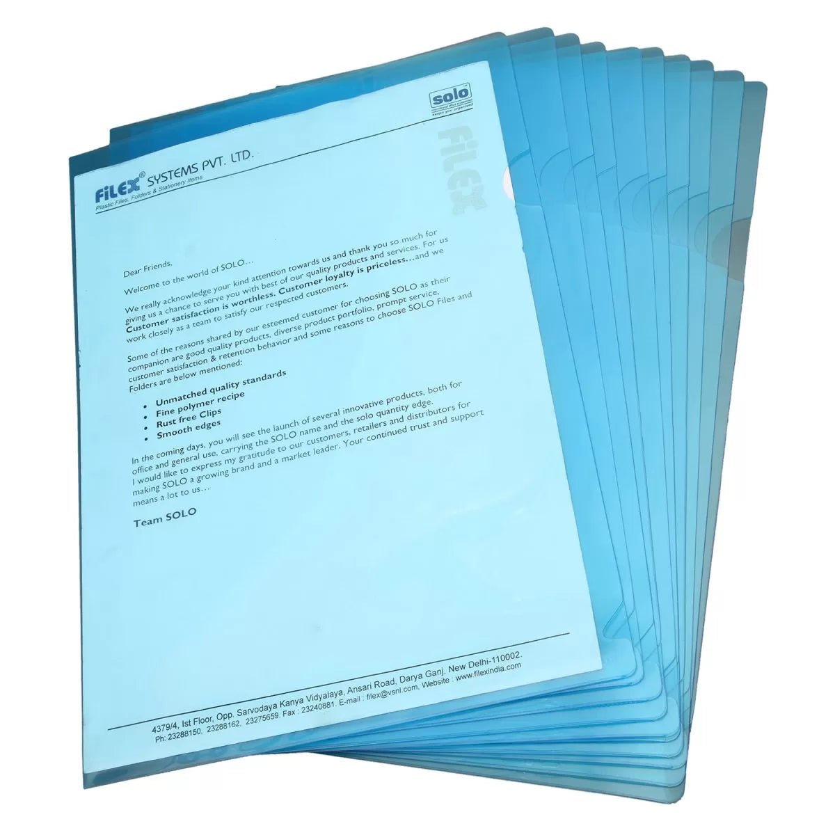 Clear Holder – Pack of 10 - Filex Systems Pvt Ltd