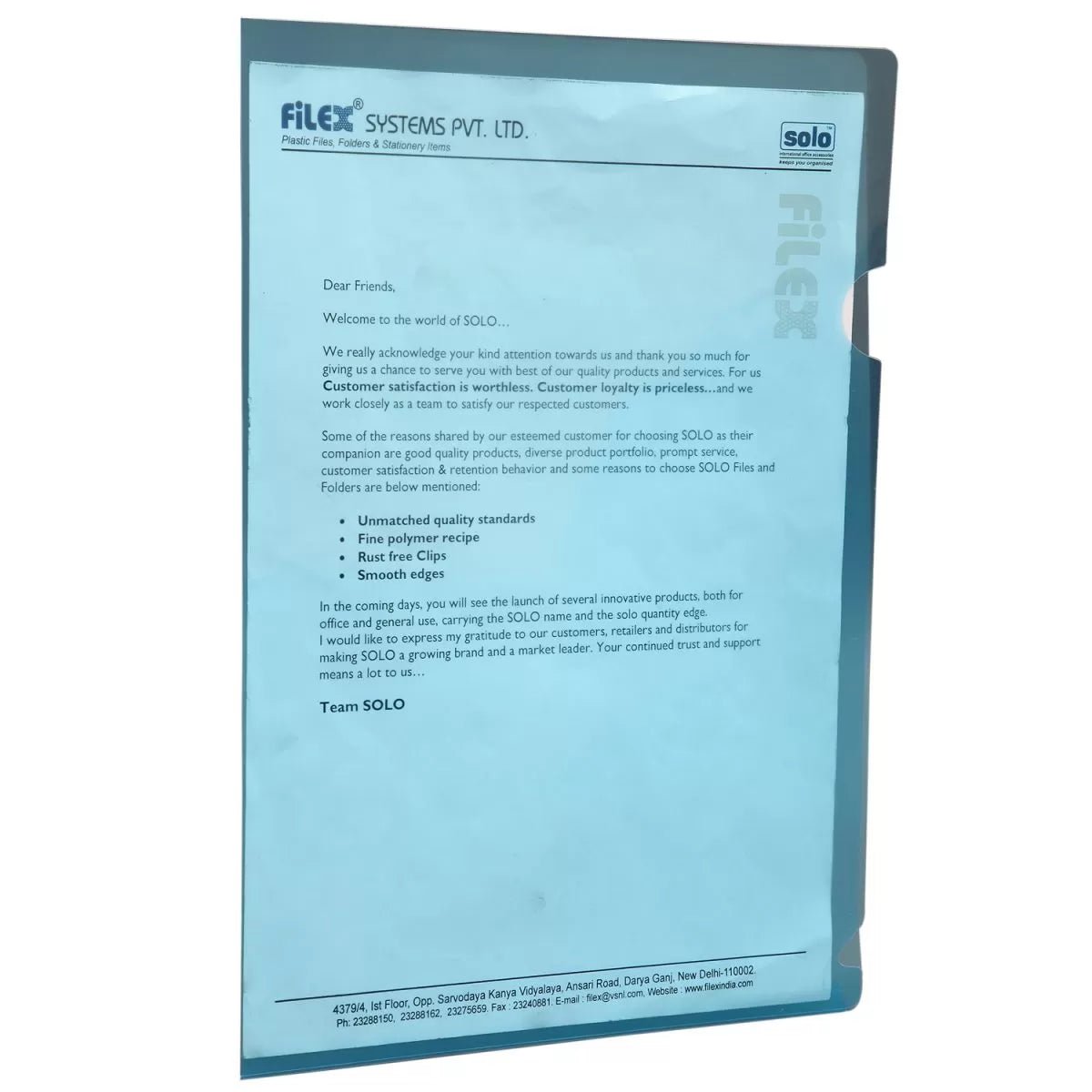 Clear Holder – Pack of 10 - Filex Systems Pvt Ltd