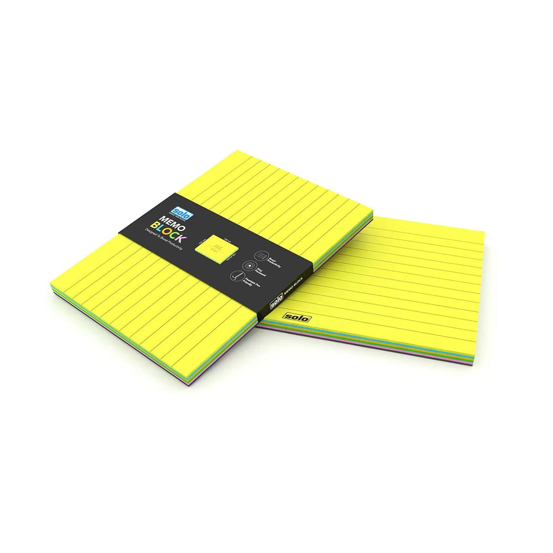 Coloured Memo Block | A6 Size, Color Ruled, 100 Color Sheets, 80 GSM, Multicolour - Filex Systems Pvt Ltd