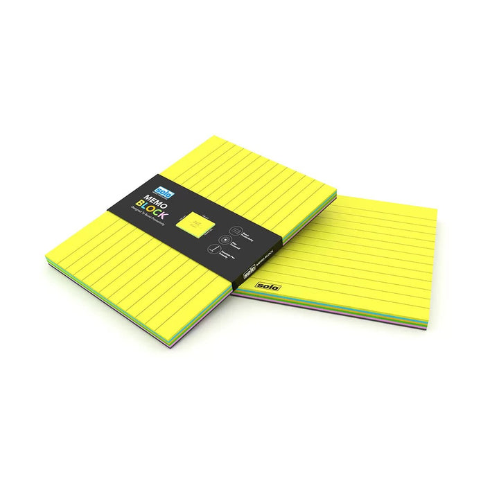 Coloured Memo Block | A6 Size, Color Ruled, 100 Color Sheets, 80 GSM, Multicolour - Filex Systems Pvt Ltd