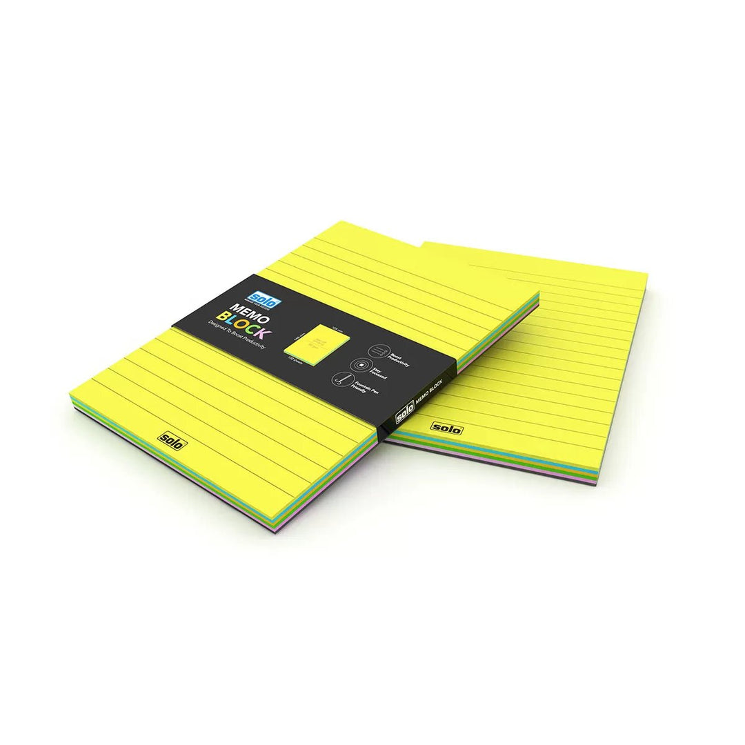 Coloured Memo Block | A6 Size, Color Ruled, 100 Color Sheets, 80 GSM, Multicolour - Filex Systems Pvt Ltd
