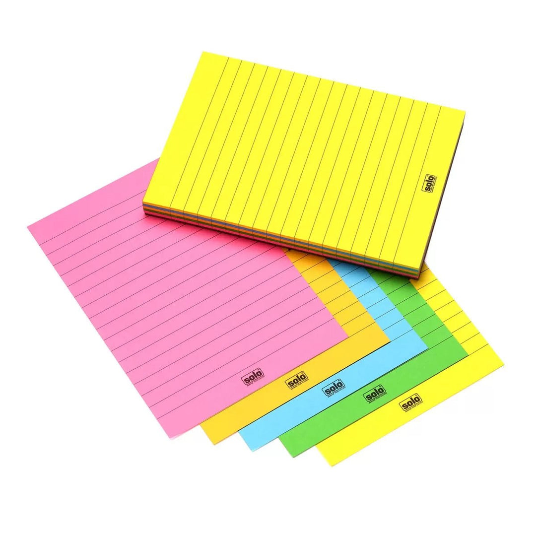 Coloured Memo Block | A6 Size, Color Ruled, 100 Color Sheets, 80 GSM, Multicolour - Filex Systems Pvt Ltd