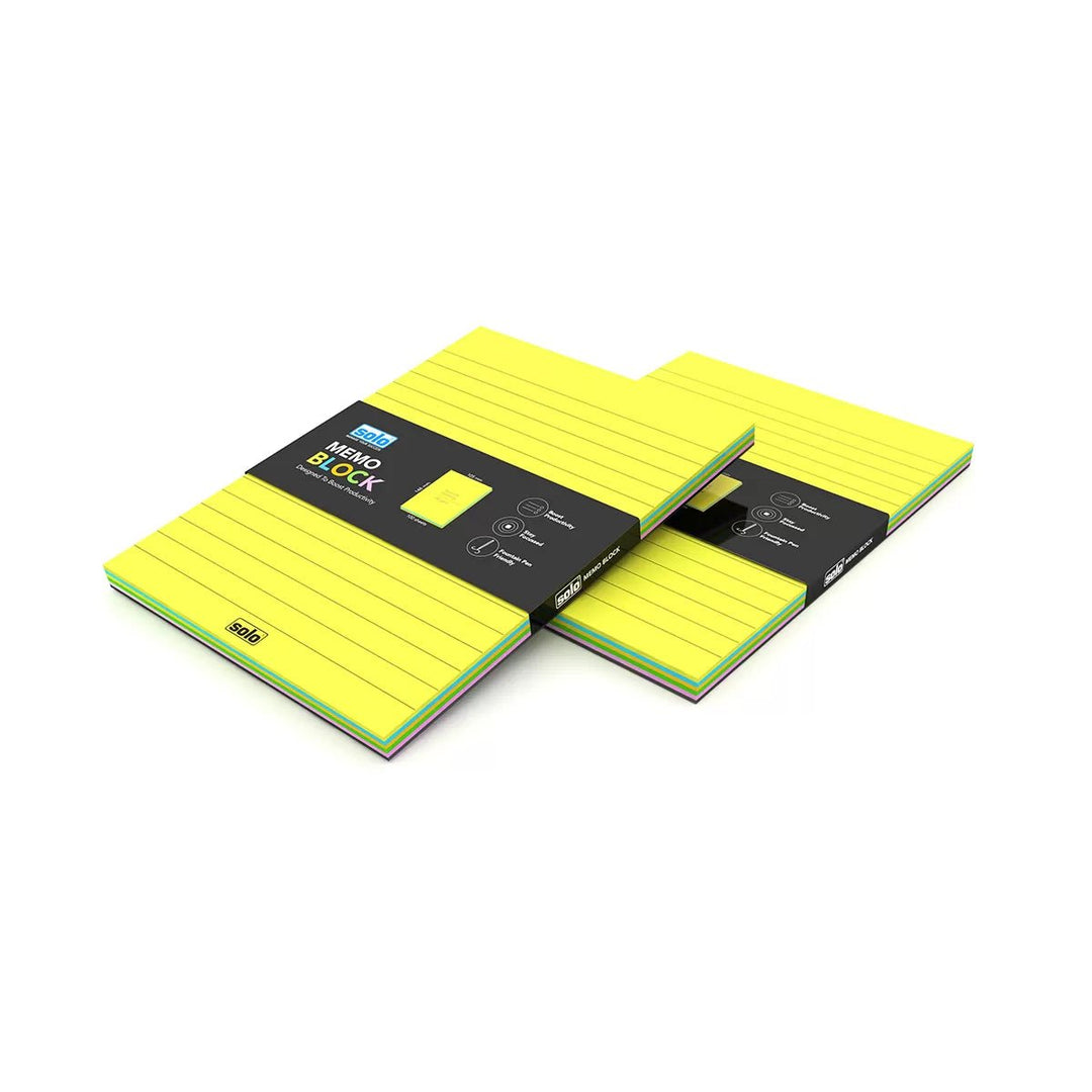 Coloured Memo Block | A6 Size, Color Ruled, 100 Color Sheets, 80 GSM, Multicolour - Filex Systems Pvt Ltd