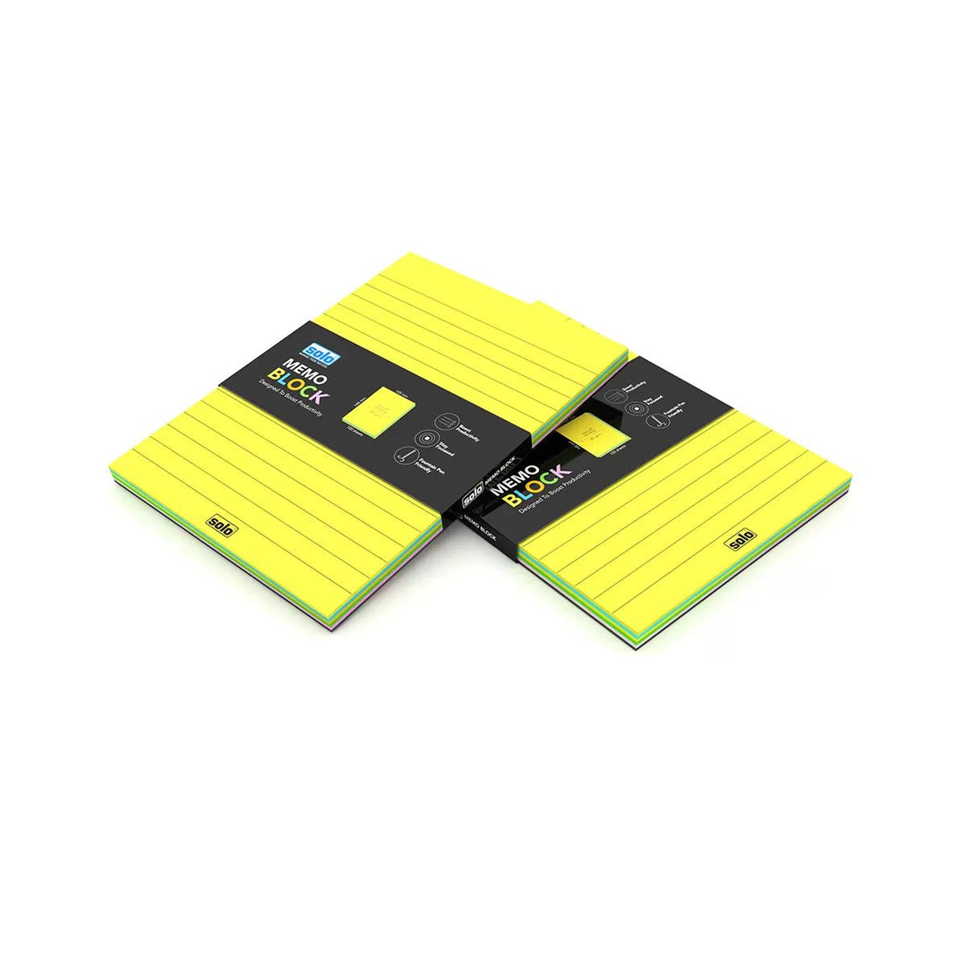 Coloured Memo Block | A6 Size, Color Ruled, 100 Color Sheets, 80 GSM, Multicolour - Filex Systems Pvt Ltd