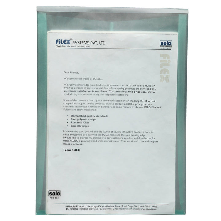 Document Bag – Button Closure, Pack of 10 - Filex Systems Pvt Ltd