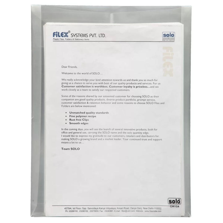 Document Bag – String Closure, Pack of 10 - Filex Systems Pvt Ltd
