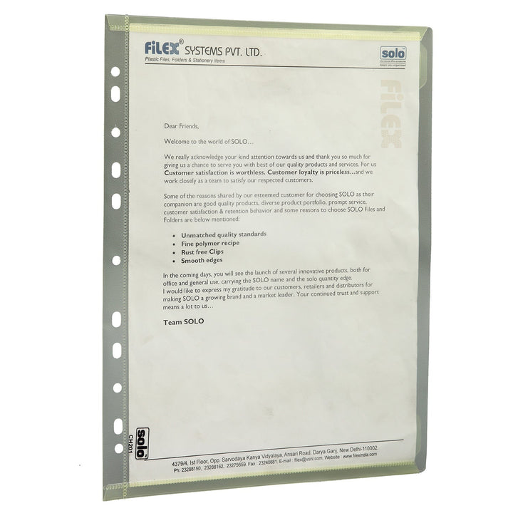 Document File Bags – Velcro Closure, A4 (CH201), Pack of 10 - Filex Systems Pvt Ltd