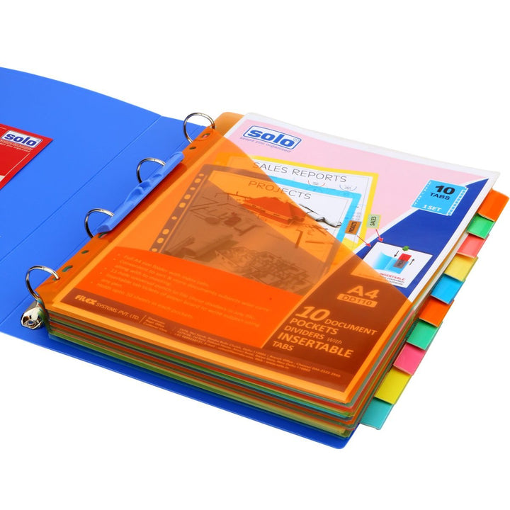 Document Pockets Dividers with Insertable Tabs, A4 size - Filex Systems Pvt Ltd