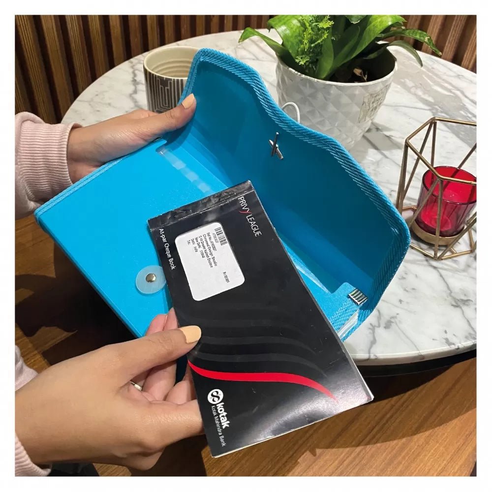 Expanding Cheque Case – Elastic Closure, 12 Section (EX701), Pack of 2 - Filex Systems Pvt Ltd