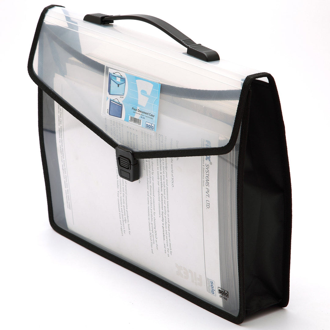 Flexi Document Bag with Xtra Pocket + Lock & Handle (DC555) - Filex Systems Pvt Ltd