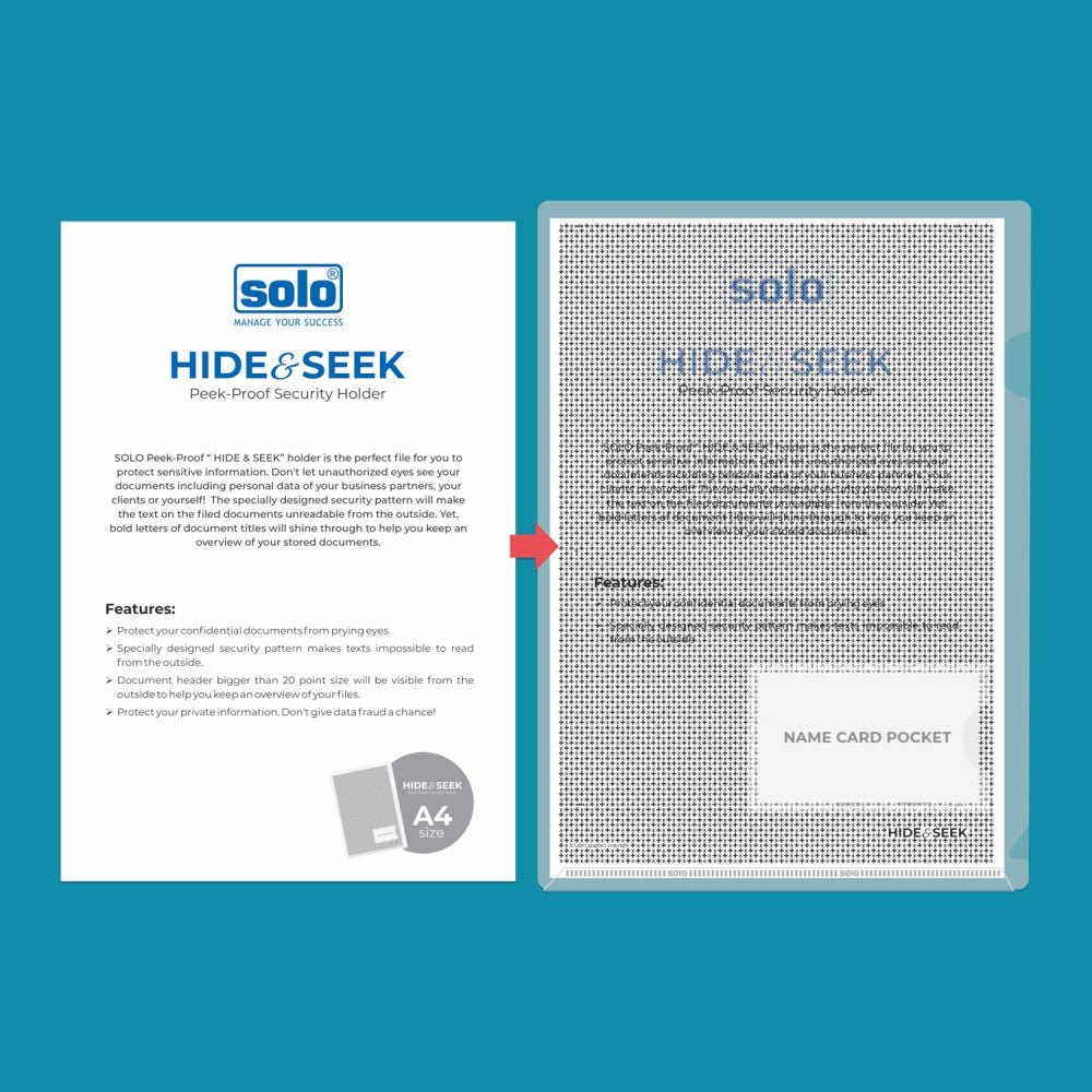 HIDE & SEEK - Peek - Proof Security Holder - Transparent | A4 | CH102 | Pack of 5 - Filex Systems Pvt Ltd