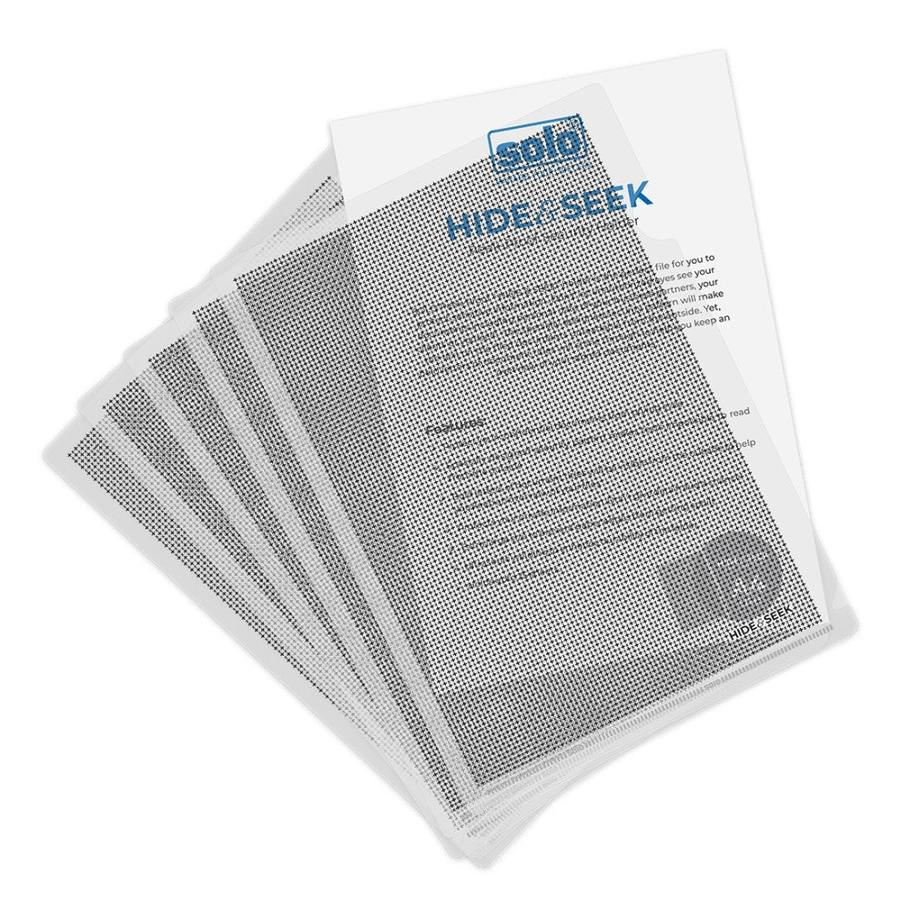 HIDE & SEEK - Peek - Proof Security Holder - Transparent | A4 | CH102 | Pack of 5 - Filex Systems Pvt Ltd