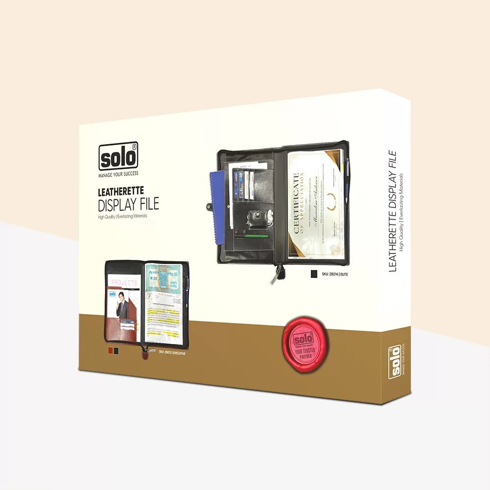 Leatherette Display File (Executive ) For Certificates, Documents Holder, Document Bag, Portfolio | FC Size | 20 Leafs | ZB013 - Filex Systems Pvt Ltd