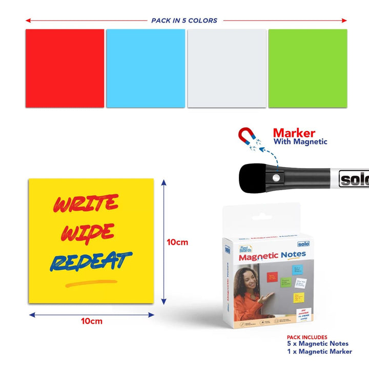 Magnetic Notes – Pack of 5 Pcs - Filex Systems Pvt Ltd