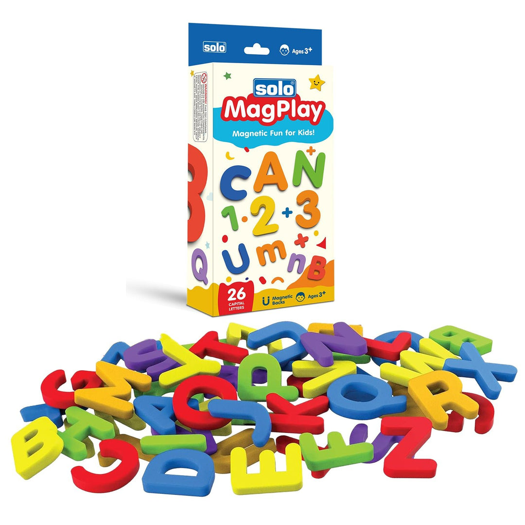 MagPlay Magnetic Capital Letters | 26 Magnetic Blocks for Kids | Child Safe | Reusable EVA Foam with Strong Magnets | Magnet Game & Toys for Kids Ages 3+ - Filex Systems Pvt Ltd