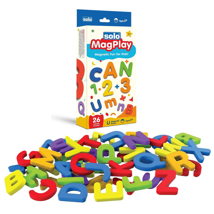 MagPlay Magnetic Capital Letters | 26 Magnetic Blocks for Kids | Child Safe | Reusable EVA Foam with Strong Magnets | Magnet Game & Toys for Kids Ages 3+ - Filex Systems Pvt Ltd