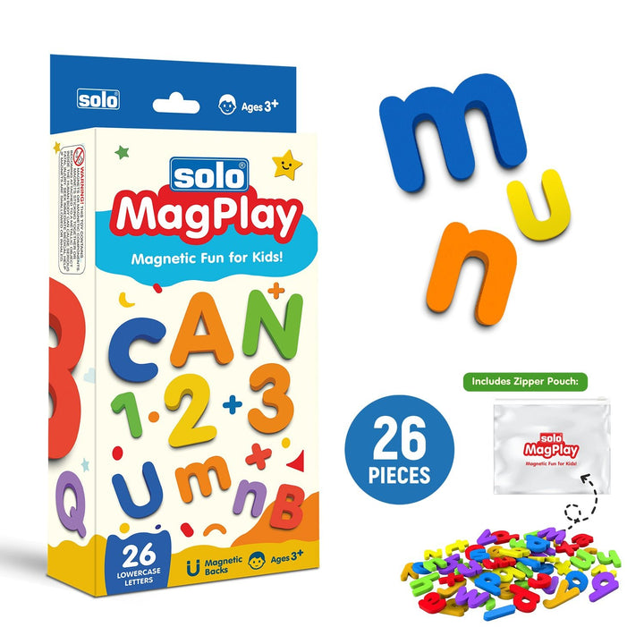 MagPlay Magnetic Lowercase Letters | 26 Magnetic Blocks For Kids| A To Z Lowercase Letters | Child Safe | Reusable EVA Foam with Strong Magnets | Early Learning - Filex Systems Pvt Ltd