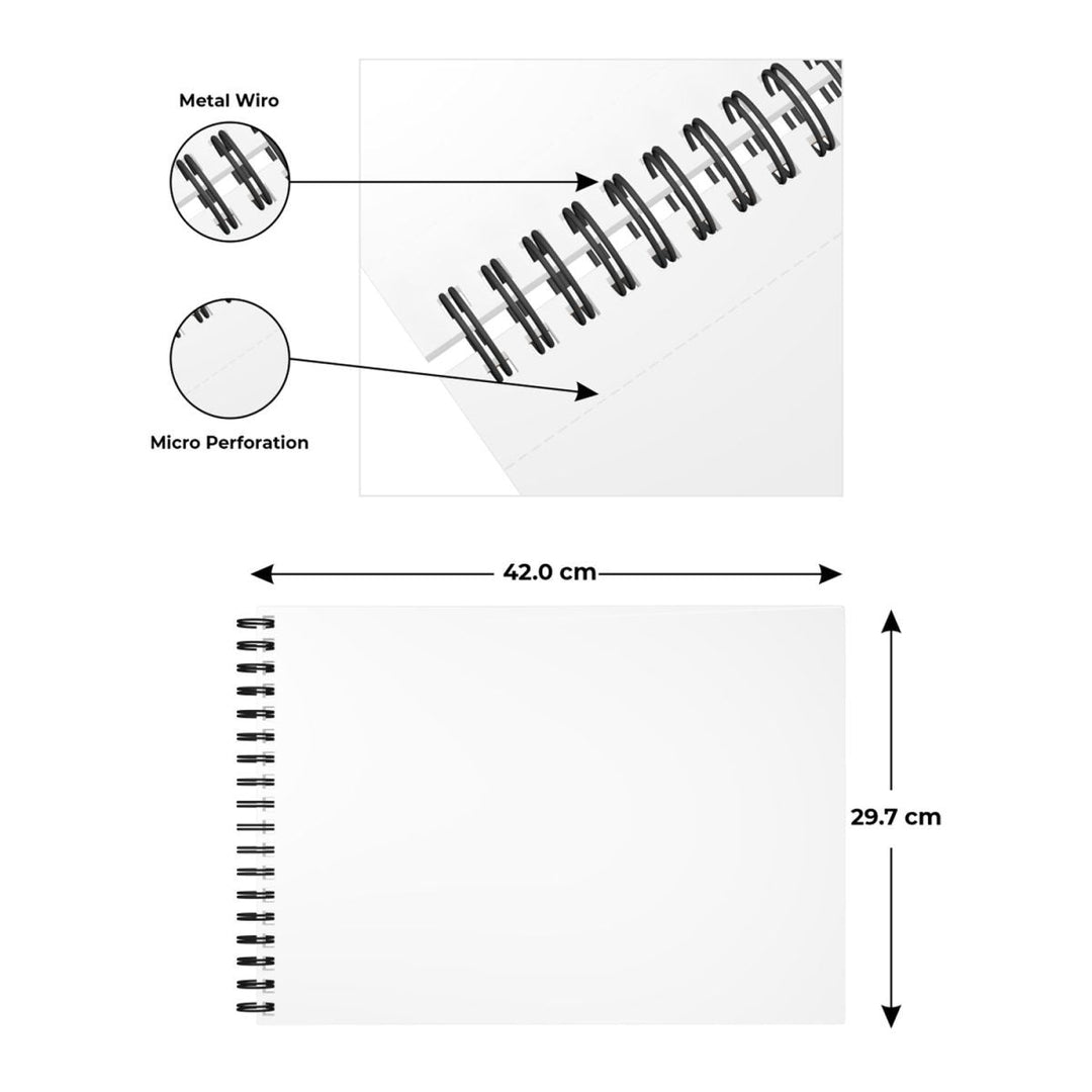 Mixed Media Sketchbook, 50 Sheets, 140 GSM (Pack of 2) - Filex Systems Pvt Ltd