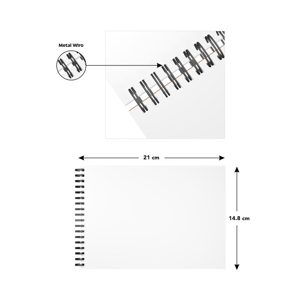 Mixed Media Sketchbook, A5, (Pack of 4) 50 Sheets, 140 GSM – Portrait - Filex Systems Pvt Ltd