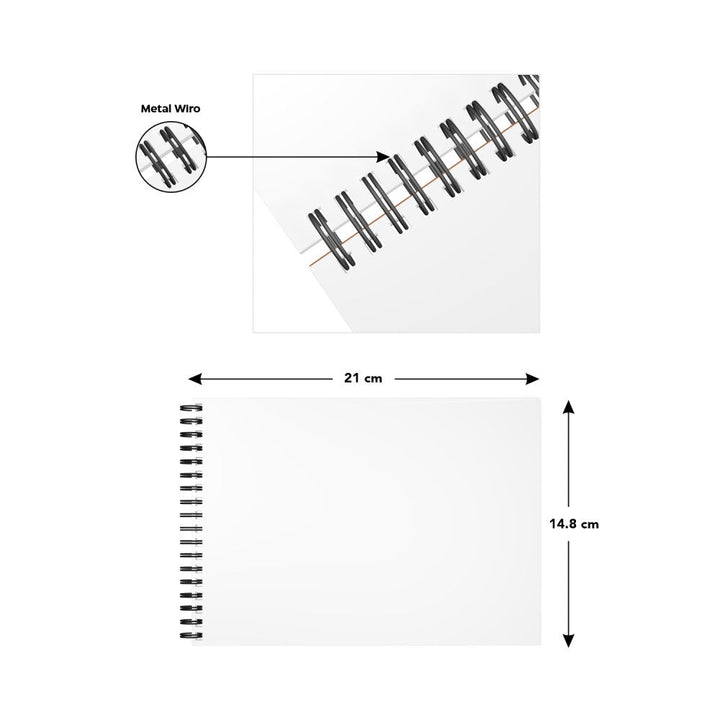 Mixed Media Sketchbook, A5, (Pack of 4) 50 Sheets, 140 GSM – Portrait - Filex Systems Pvt Ltd