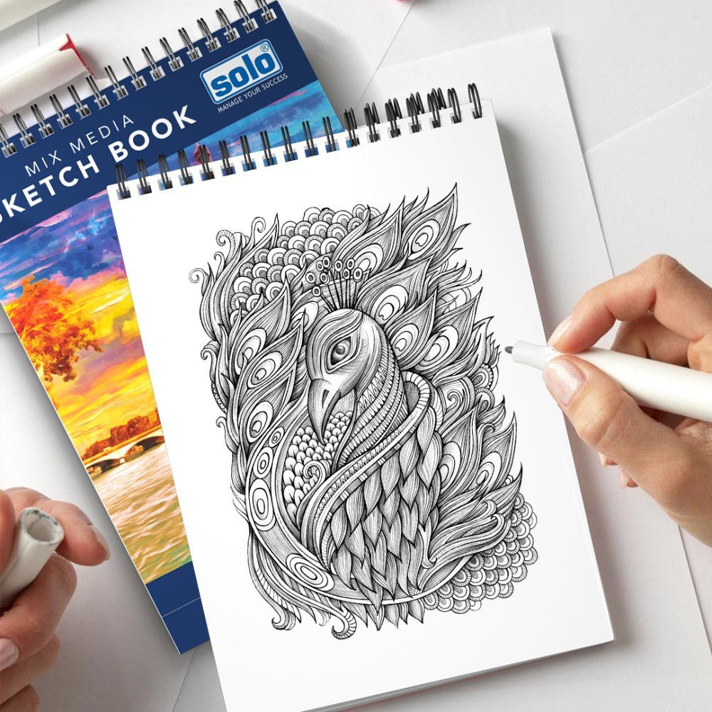 Mixed Media Sketchbook, A5, (Pack of 4) 50 Sheets, 140 GSM – Portrait - Filex Systems Pvt Ltd