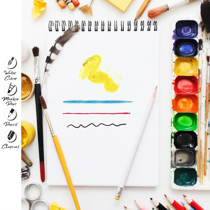 Mixed Media Sketchbook, A5, (Pack of 4) 50 Sheets, 140 GSM – Portrait - Filex Systems Pvt Ltd
