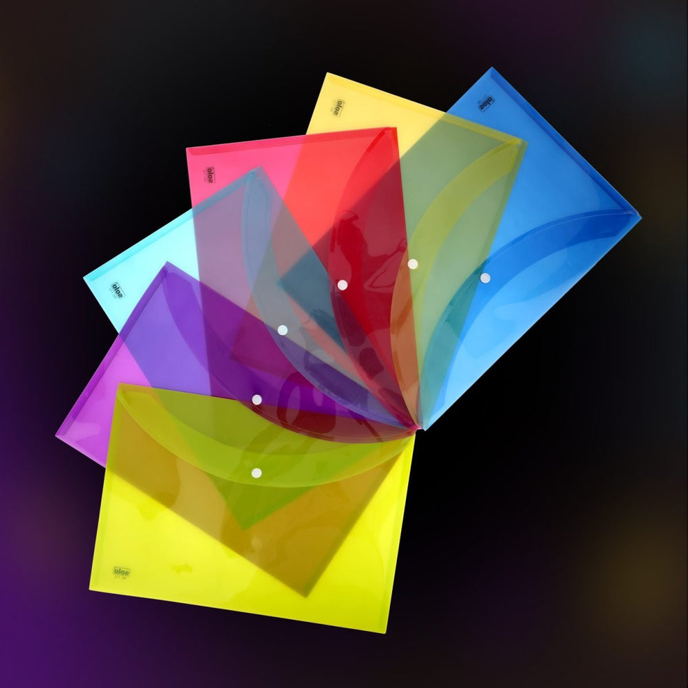 My Clear Bag (Button Closure) – A4/FC size, Pack of 10 - Filex Systems Pvt Ltd