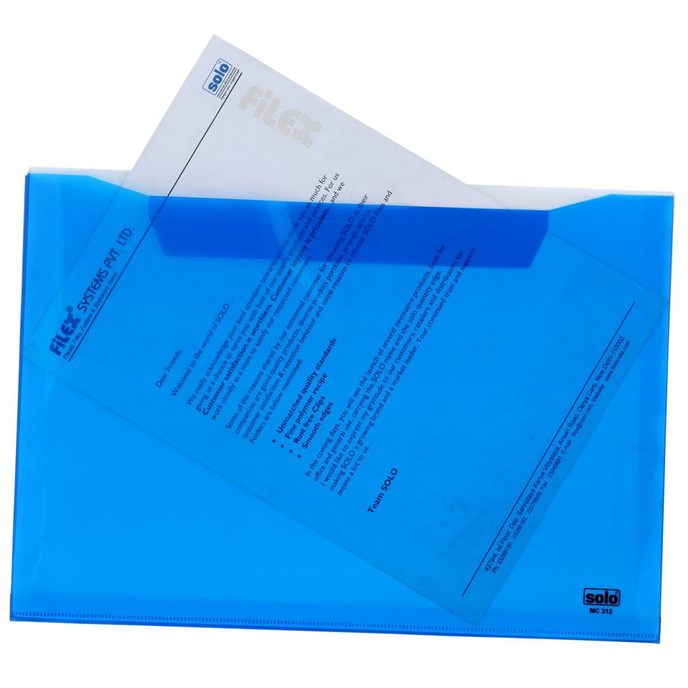 My Clear Bag – Expandable (Twin Pocket – Double Color) – FC (MC312), Pack of 10 - Filex Systems Pvt Ltd