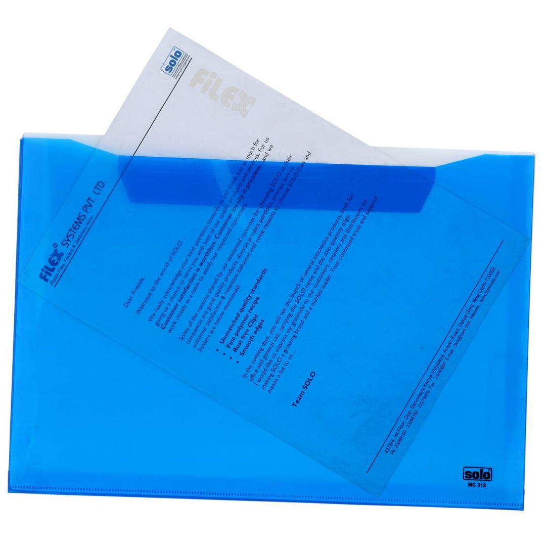 My Clear Bag – Expandable (Twin Pocket – Double Color) – FC (MC312), Pack of 10 - Filex Systems Pvt Ltd
