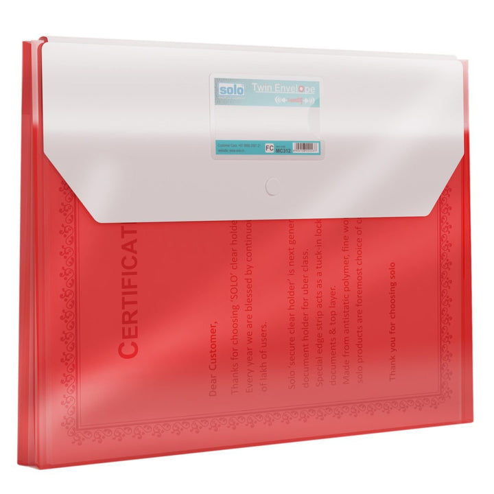My Clear Bag – Expandable (Twin Pocket – Double Color) – FC (MC312), Pack of 10 - Filex Systems Pvt Ltd