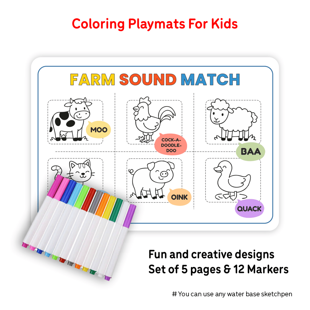 My First Play Pack – Reusable Scribble & Shape Mats for Toddlers | SOLO PlayMats (18–30M) | PMB03 - Filex Systems Pvt Ltd