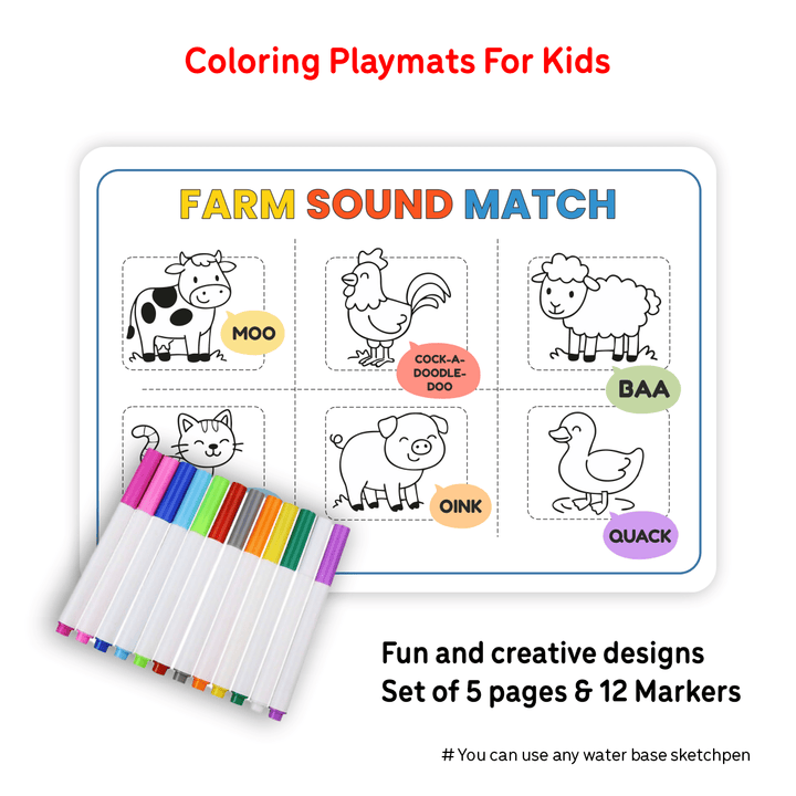 My First Play Pack – Reusable Scribble & Shape Mats for Toddlers | SOLO PlayMats (18–30M) | PMB03 - Filex Systems Pvt Ltd