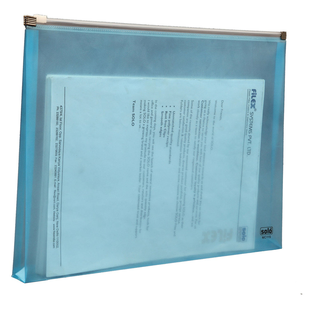 My Zipper Bag – Zipper Closure, A4/FC size, Pack of 10 - Filex Systems Pvt Ltd