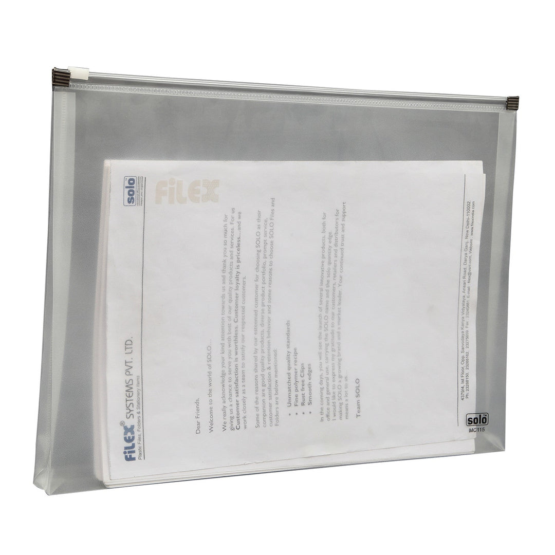 My Zipper Bag – Zipper Closure, A4/FC size, Pack of 10 - Filex Systems Pvt Ltd