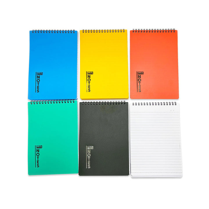 Notes Pad - Top Wiro/Spiral Bound | Single Line | A5 / B6 Size | 100 Pages | Pack of 5 - Filex Systems Pvt Ltd