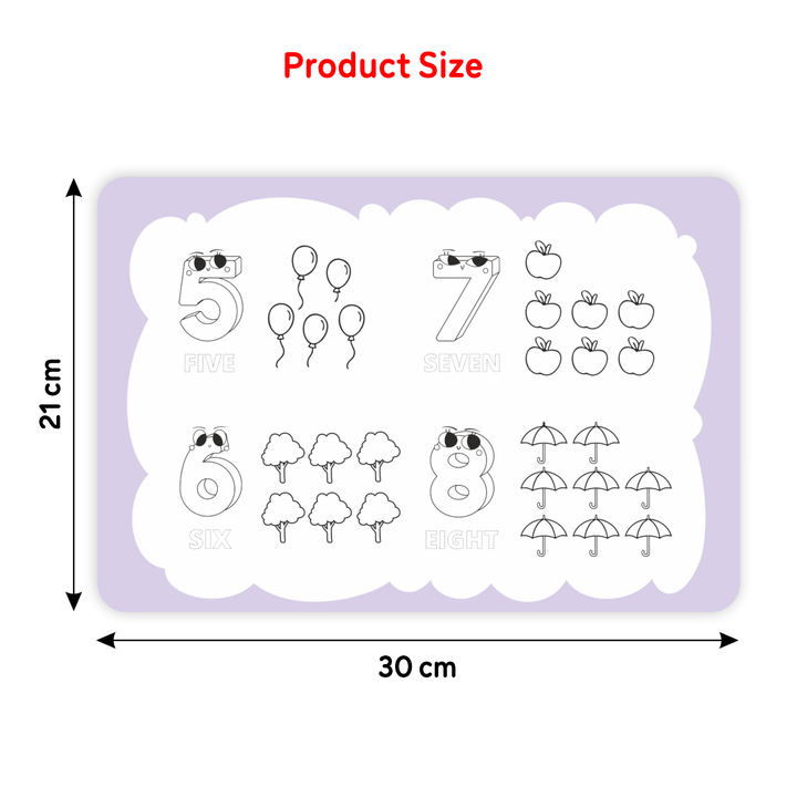 Numbers Fun Pack – Reusable Count & Trace Mats for Kids | SOLO PlayMats (Ages 3–5) | PMB02 - Filex Systems Pvt Ltd