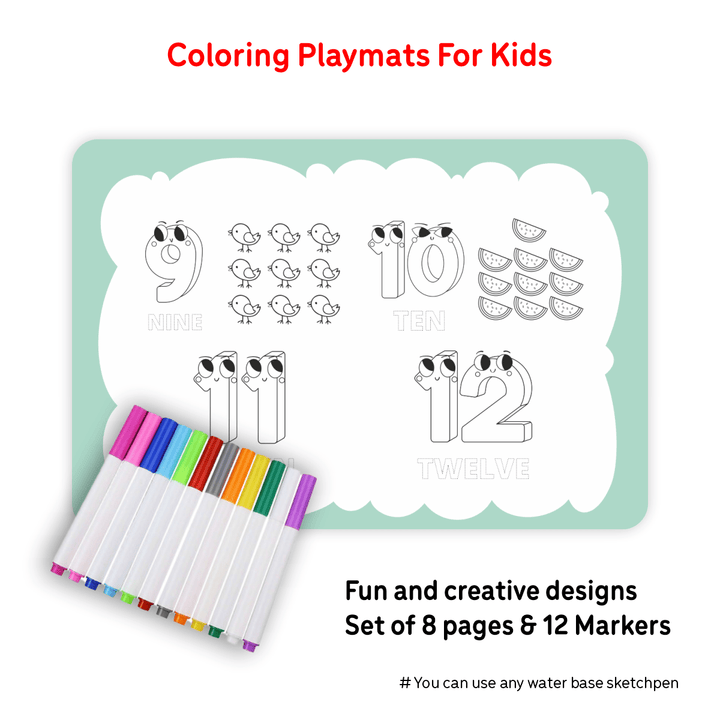 Numbers Fun Pack – Reusable Count & Trace Mats for Kids | SOLO PlayMats (Ages 3–5) | PMB02 - Filex Systems Pvt Ltd