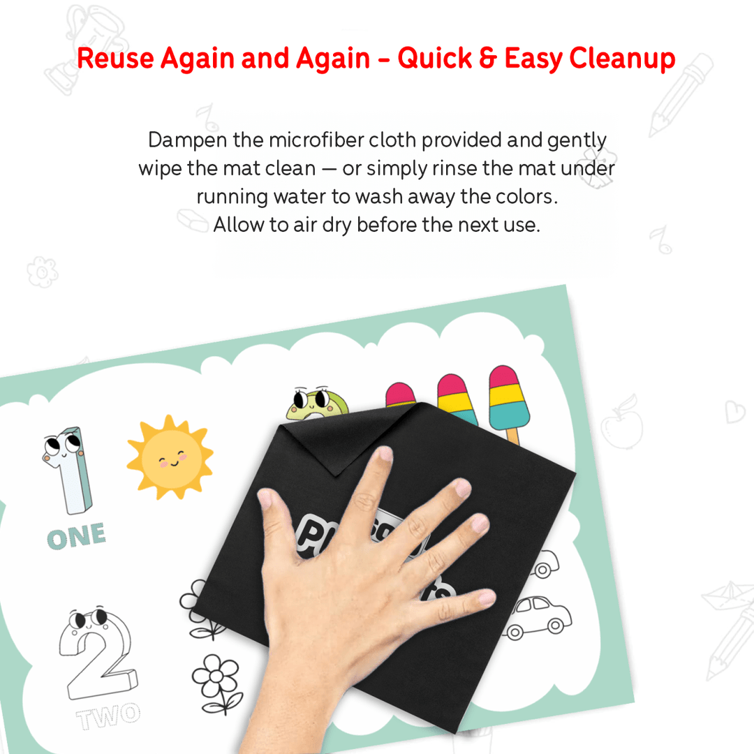 Numbers Fun Pack – Reusable Count & Trace Mats for Kids | SOLO PlayMats (Ages 3–5) | PMB02 - Filex Systems Pvt Ltd