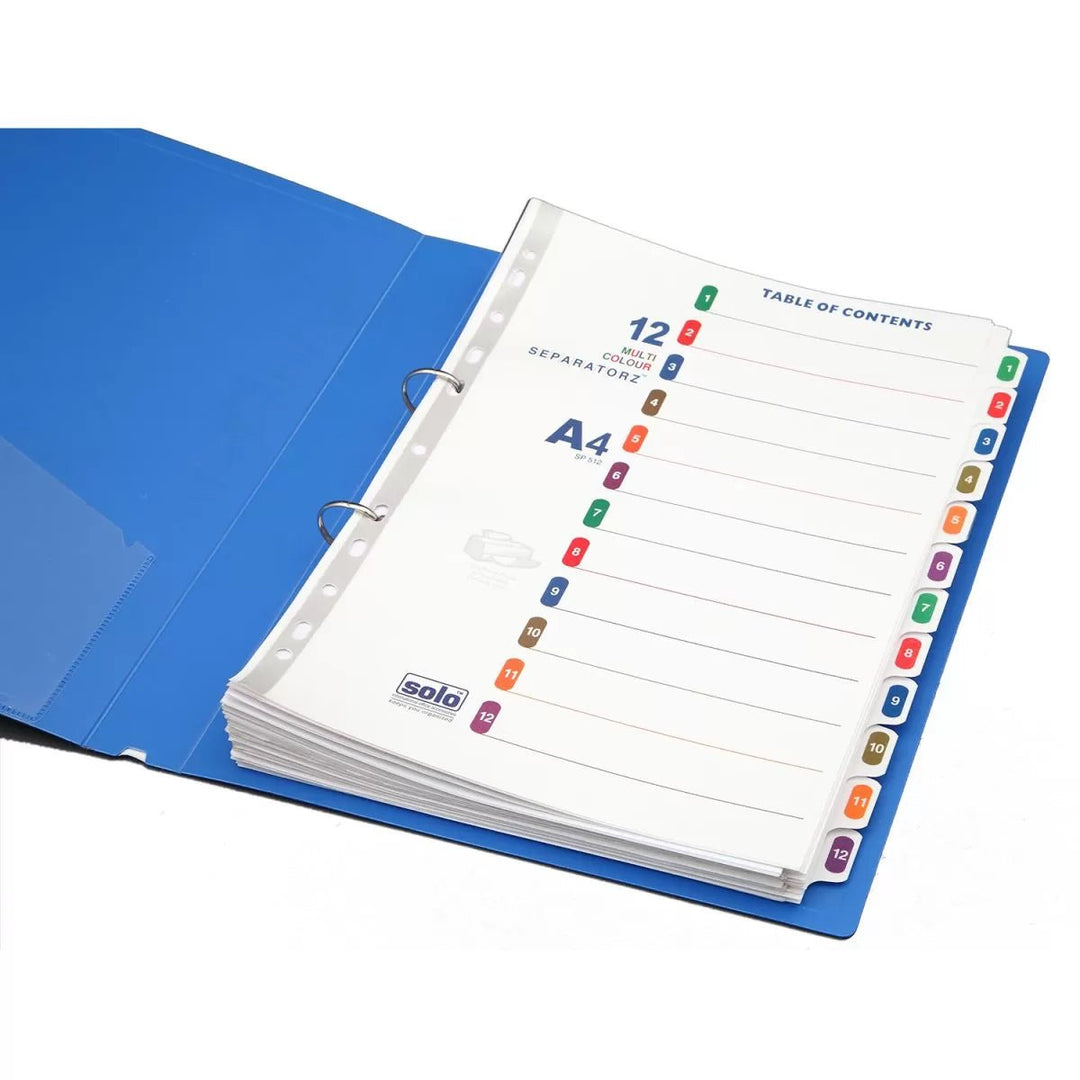 Paper Separatorz with index – (SP505) (1to5 tabs | 1to10 tabs | 1to12 tabs), A4 - Filex Systems Pvt Ltd