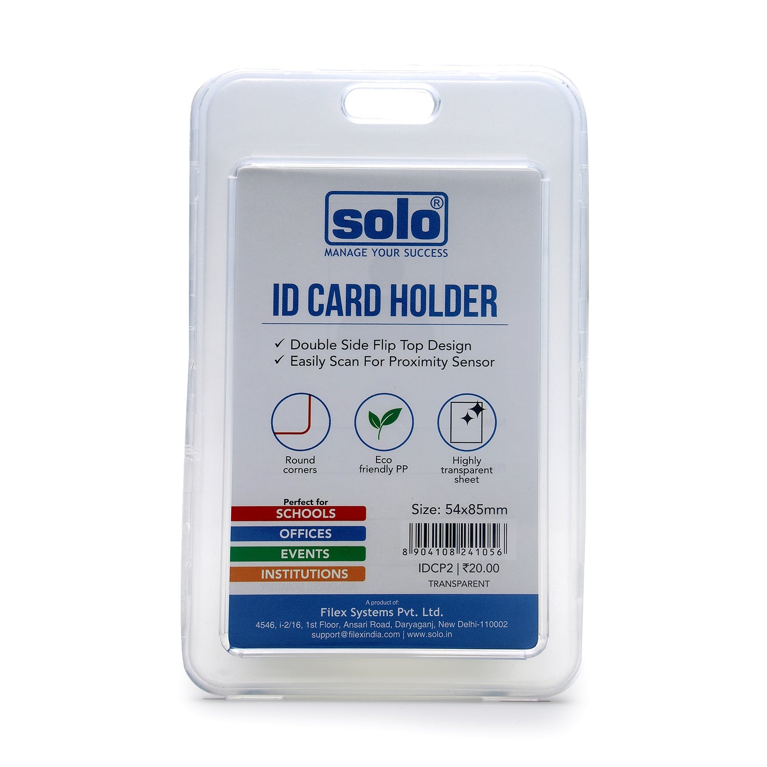 Plastic ID Card Holder for Office and School – Pack of 10 - Filex Systems Pvt Ltd