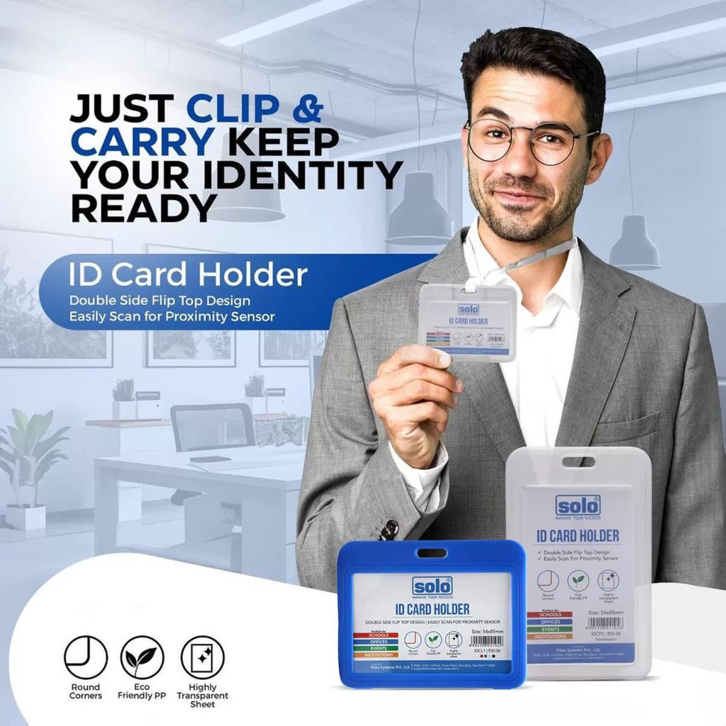 Plastic ID Card Holder for Office and School – Pack of 10 - Filex Systems Pvt Ltd