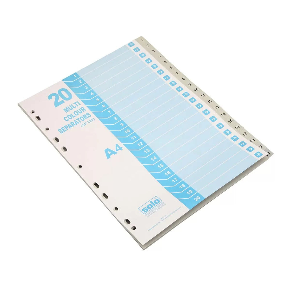 Plastic Separators – 1 to 20 Tabs | 1 to 31 Tabs | A4 - Filex Systems Pvt Ltd